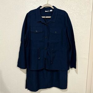 Liz Claiborne Navy Blue blouse & skirt set